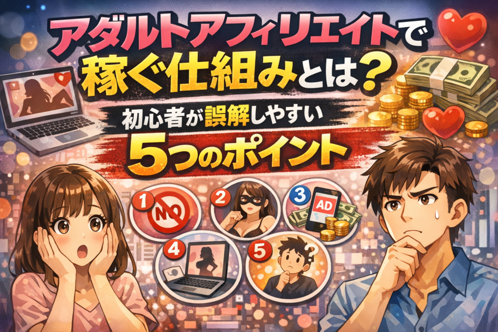 アダルトアフィリエイトで稼ぐ仕組みと初心者が誤解しやすい5つのポイント