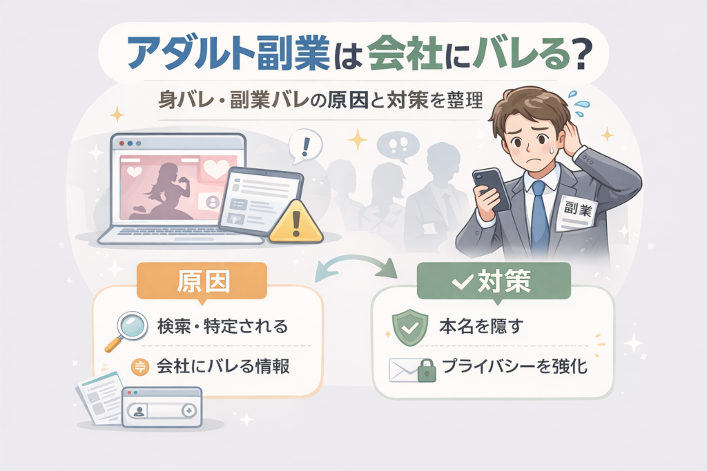 アダルト副業が会社にバレる原因と身バレ・副業バレ対策の整理